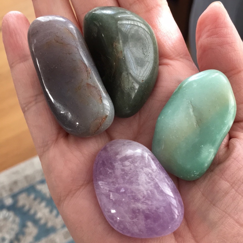 4 large tumbled stones